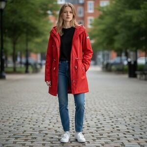 Hunter Womens Original Hooded Rain Jacket waterproof‎ Fall Layer Travel Size S